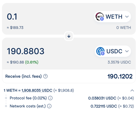 Quote for Sell Order